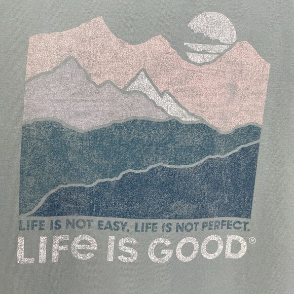Life Is Good Womens Large Crusher Flex Tee Long Sleeve Shirt Blue Relax Fit - Picture 3 of 8